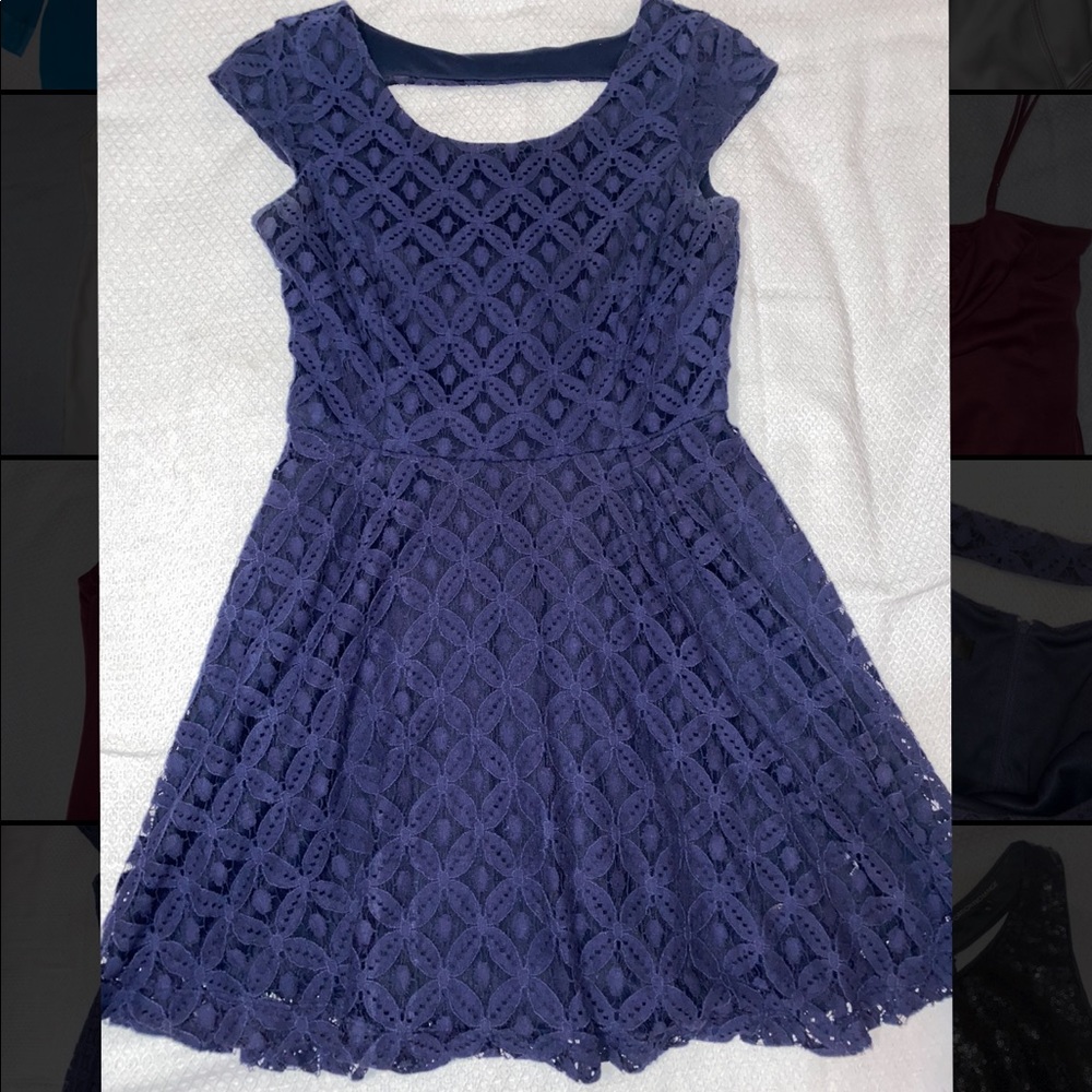 BCX Navy Blue Short Floral Dress